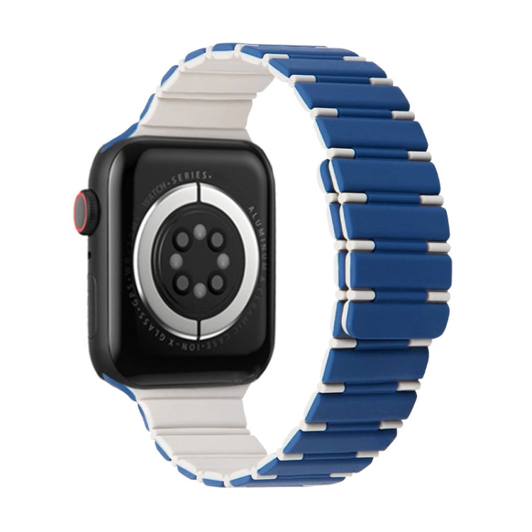 Two-color Magnetic Silicone Watch Band, For Apple Watch Ultra 2 49mm, For Apple Watch Series 9 45mm
