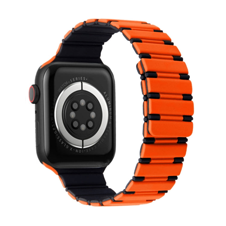 Two-color Magnetic Silicone Watch Band, For Apple Watch Ultra 2 49mm, For Apple Watch Series 9 45mm