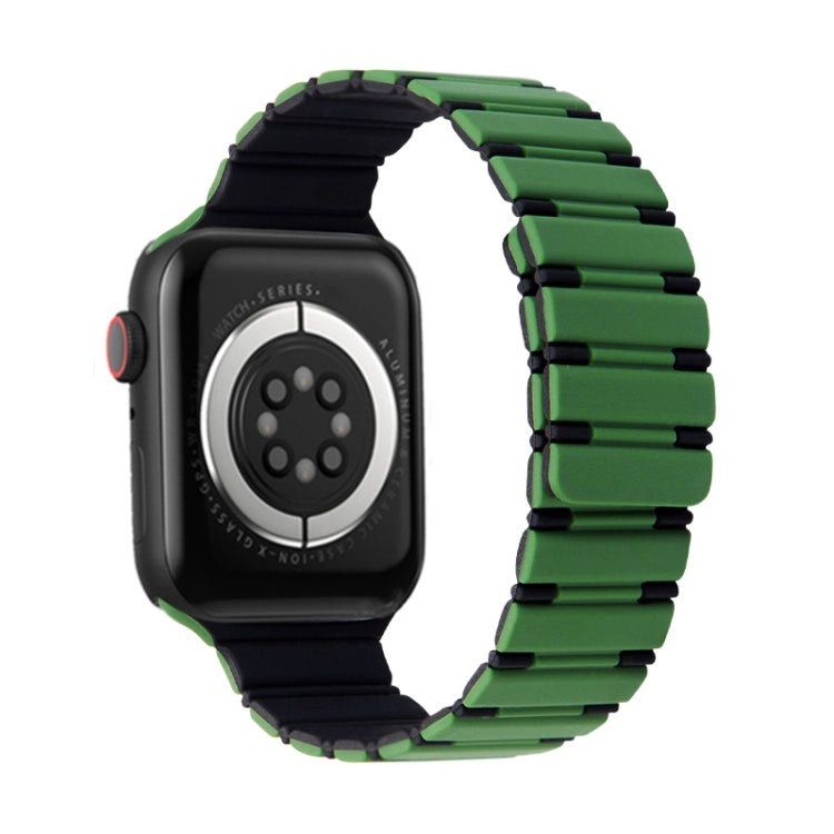 Two-color Magnetic Silicone Watch Band, For Apple Watch Ultra 2 49mm, For Apple Watch Series 9 45mm