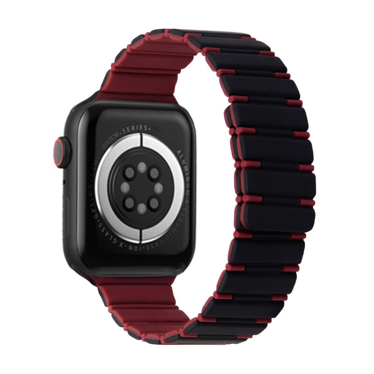 Two-color Magnetic Silicone Watch Band, For Apple Watch Ultra 2 49mm, For Apple Watch Series 9 45mm