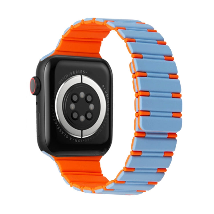 Two-color Magnetic Silicone Watch Band, For Apple Watch Series 9 41mm, For Apple Watch Ultra 49mm