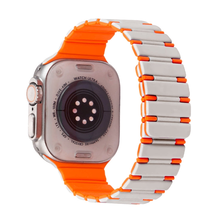 Two-color Magnetic Silicone Watch Band, For Apple Watch Series 9 41mm, For Apple Watch Ultra 49mm