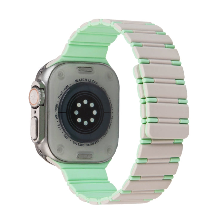 Two-color Magnetic Silicone Watch Band, For Apple Watch Series 9 41mm, For Apple Watch Ultra 49mm
