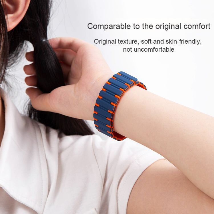 Two-color Magnetic Silicone Watch Band, For Apple Watch Ultra 2 49mm, For Apple Watch Series 9 45mm