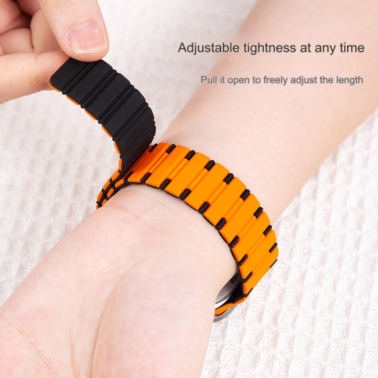 Two-color Magnetic Silicone Watch Band, For Apple Watch Ultra 2 49mm, For Apple Watch Series 9 45mm