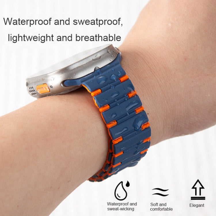 Two-color Magnetic Silicone Watch Band, For Apple Watch Ultra 2 49mm, For Apple Watch Series 9 45mm