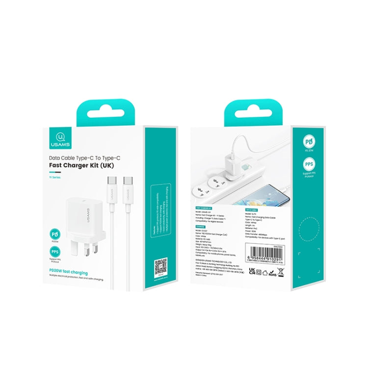 USAMS CC227 20W Fast Charging Charger Set, USB-C / Type-C to USB-C / Type-C, USB-C / Type-C to 8 Pin