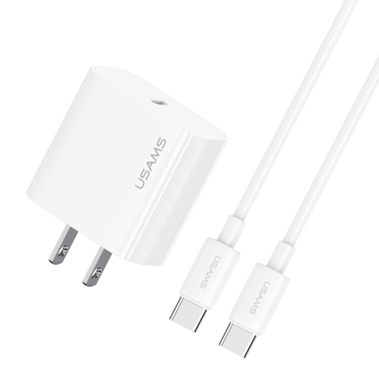 USAMS CC228 20W Fast Charging Charger Set, USB-C / Type-C to USB-C / Type-C, USB-C / Type-C to 8 Pin