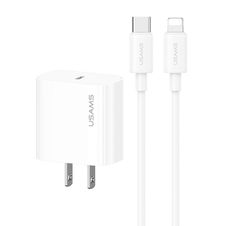 USAMS CC228 20W Fast Charging Charger Set, USB-C / Type-C to USB-C / Type-C, USB-C / Type-C to 8 Pin