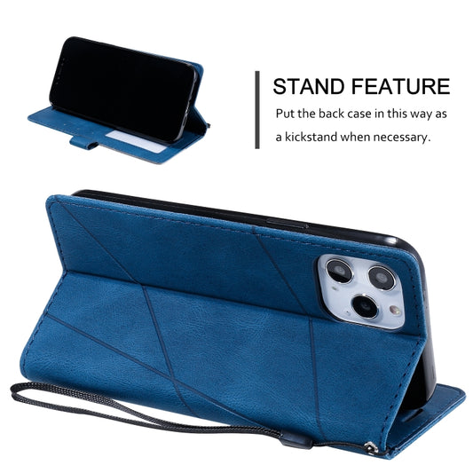 Detail view of card slot compartments in spliced leather iPhone 12 case design