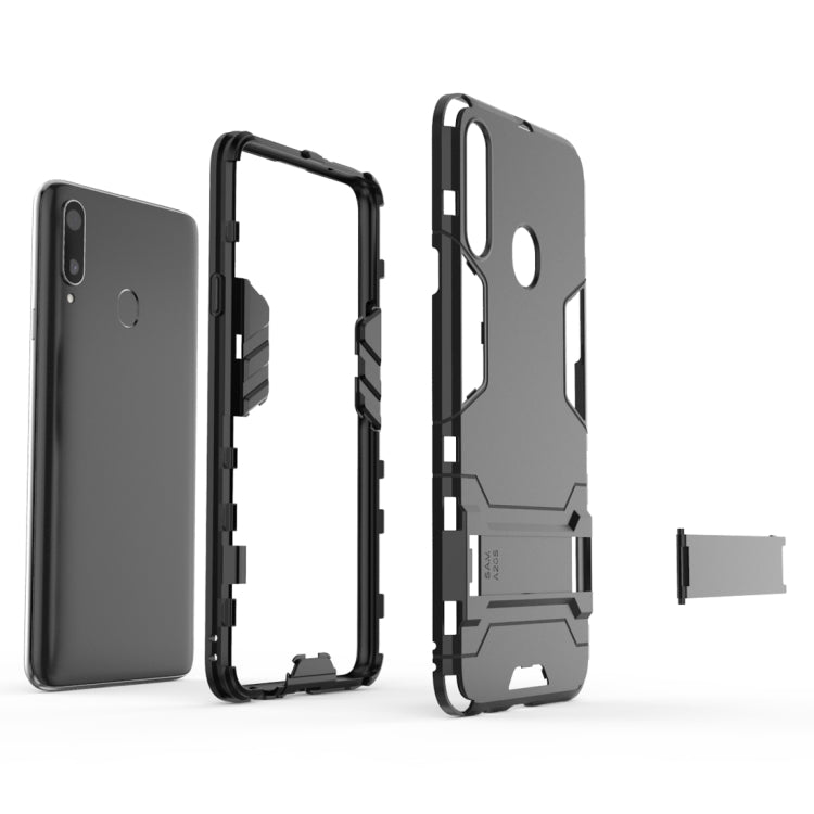 For Samsung Galaxy A20s PC + TPU Shockproof Case with Holder