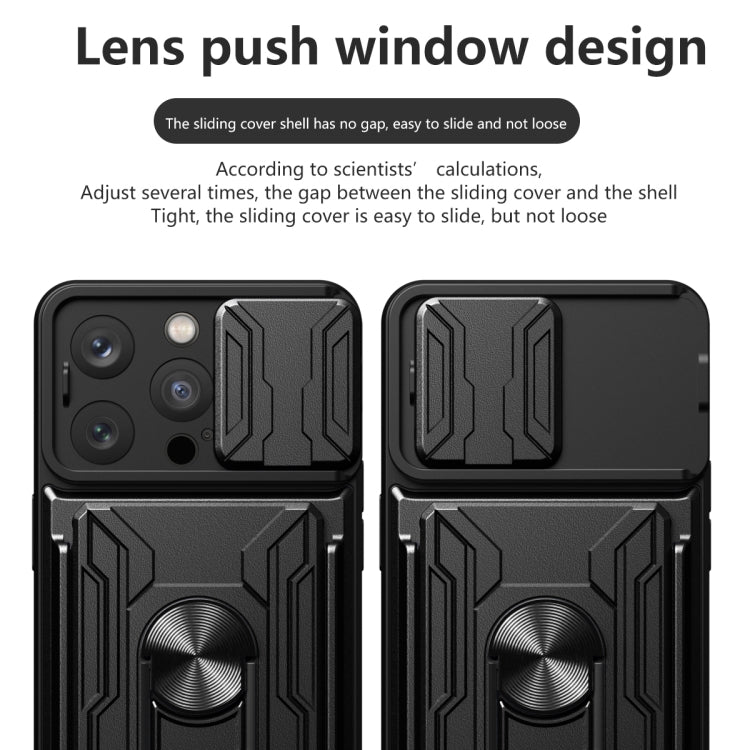 Sliding Camshield TPU+PC Phone Case with Card Slot