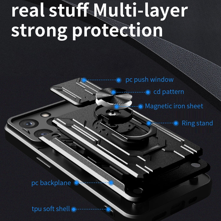 Sliding Camshield TPU+PC Phone Case with Card Slot