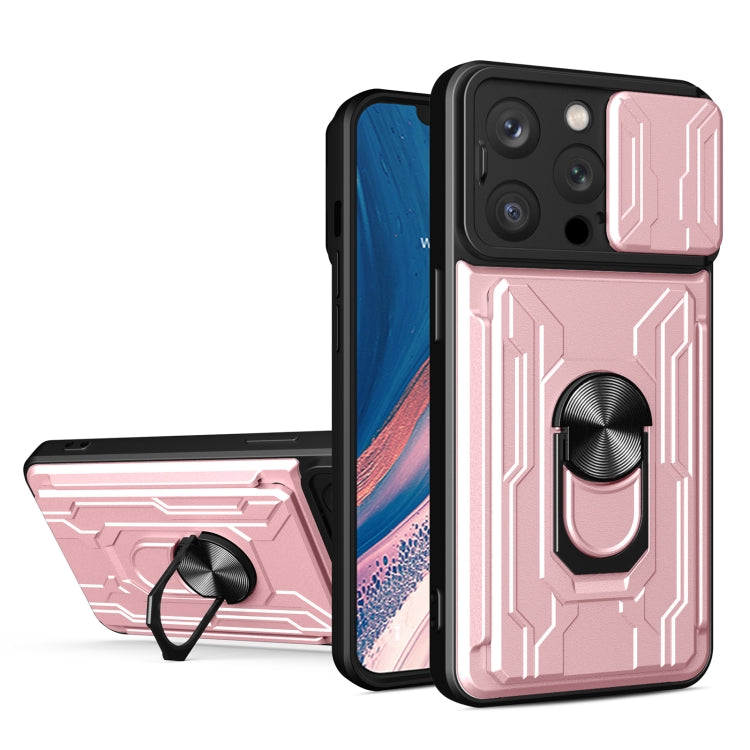 Sliding Camshield TPU+PC Phone Case with Card Slot, For iPhone 16, For iPhone 15 Pro Max, For iPhone 15 Pro