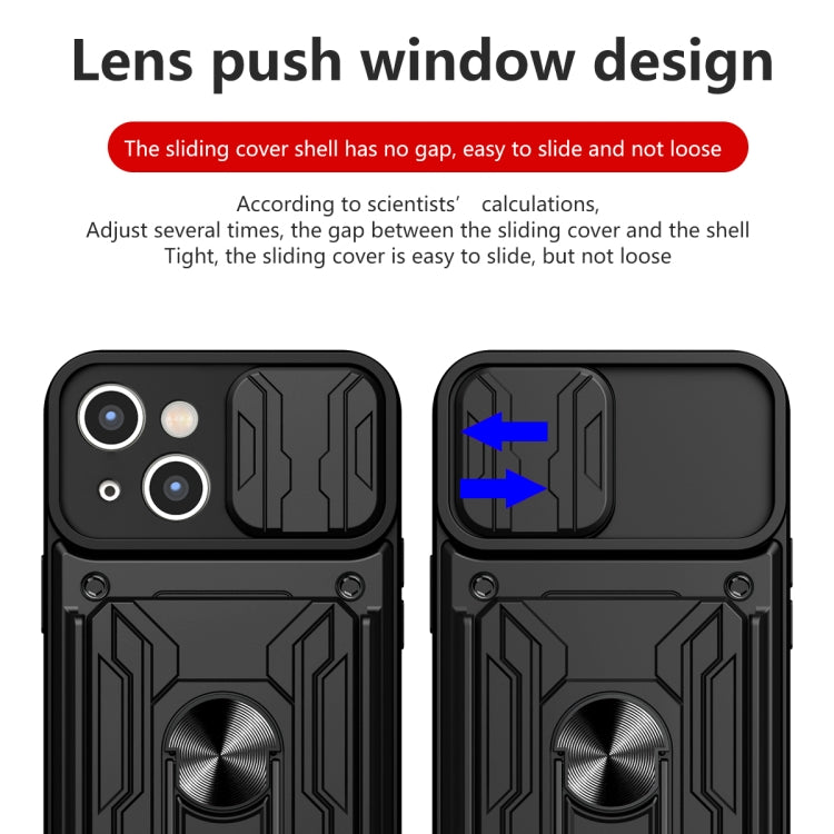 Sliding Camshield Case for iPhone 15 Plus and iPhone 15 with Card Slot TPU PC