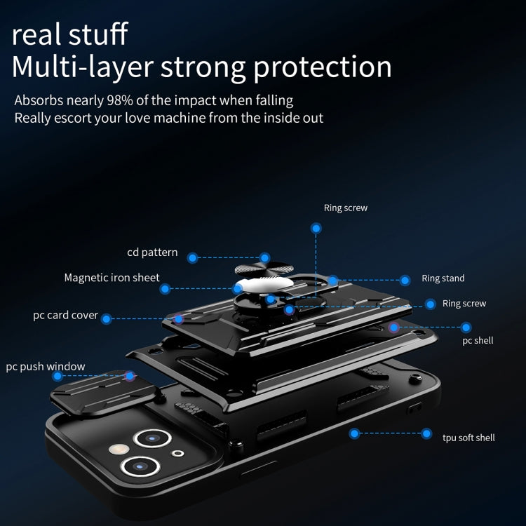 Sliding Camshield Case for iPhone 15 Plus and iPhone 15 with Card Slot TPU PC