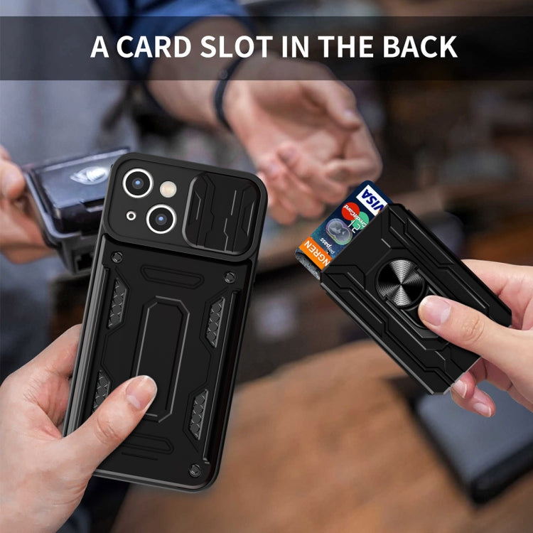 Sliding Camshield Case for iPhone 15 Plus and iPhone 15 with Card Slot TPU PC