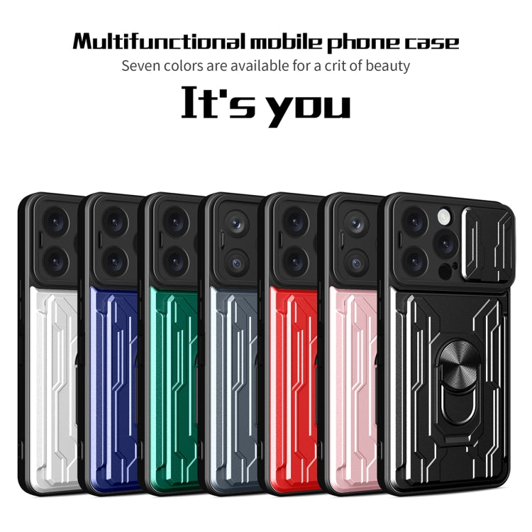 Sliding Camshield TPU+PC Phone Case with Card Slot, For iPhone 16 Pro Max, For iPhone 16 Pro, For iPhone 16 Plus