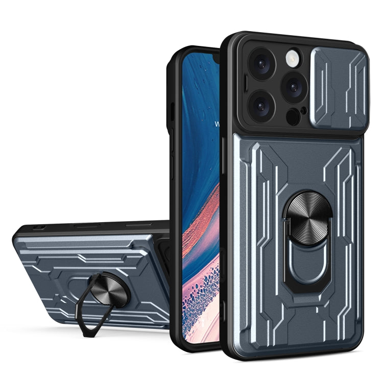 Sliding Camshield TPU+PC Phone Case with Card Slot, For iPhone 16 Pro Max, For iPhone 16 Pro, For iPhone 16 Plus