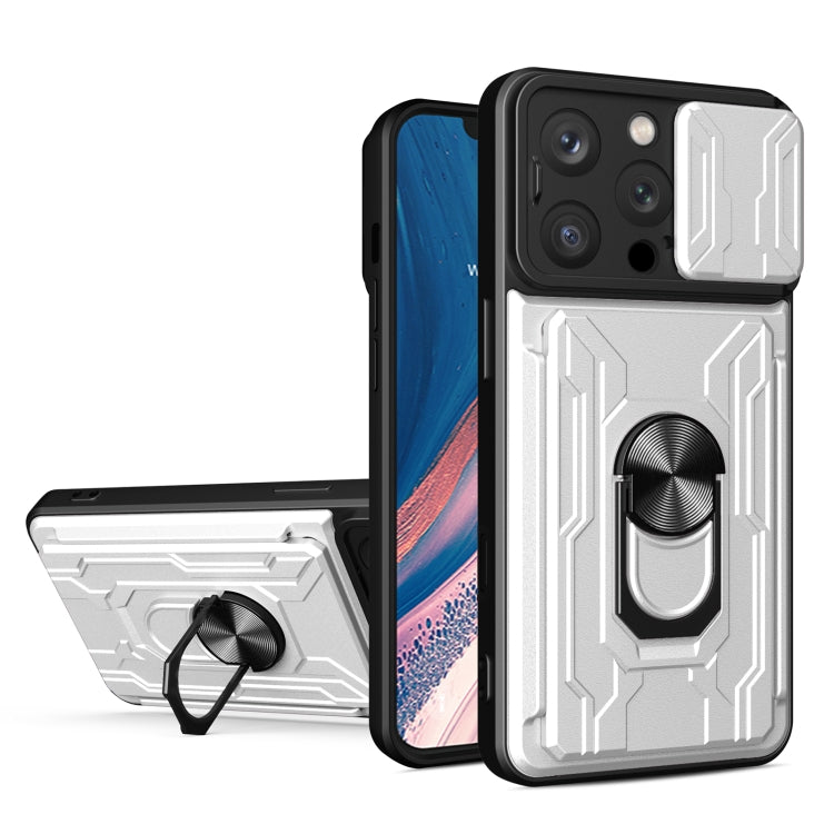 Sliding Camshield TPU+PC Phone Case with Card Slot, For iPhone 16 Pro Max, For iPhone 16 Pro, For iPhone 16 Plus