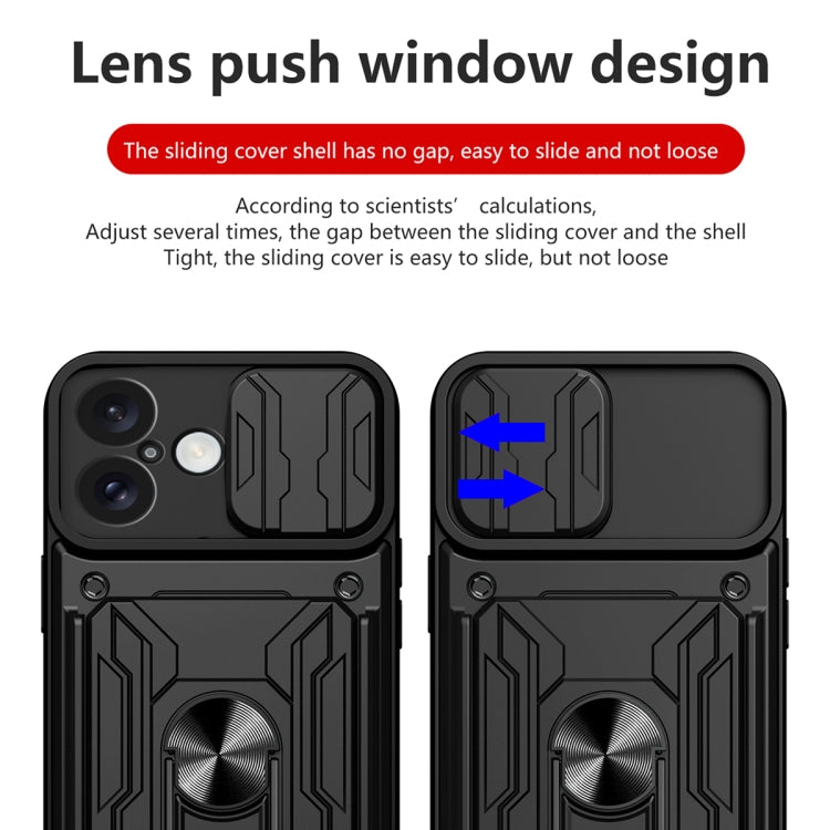 Sliding Camshield TPU+PC Phone Case with Card Slot