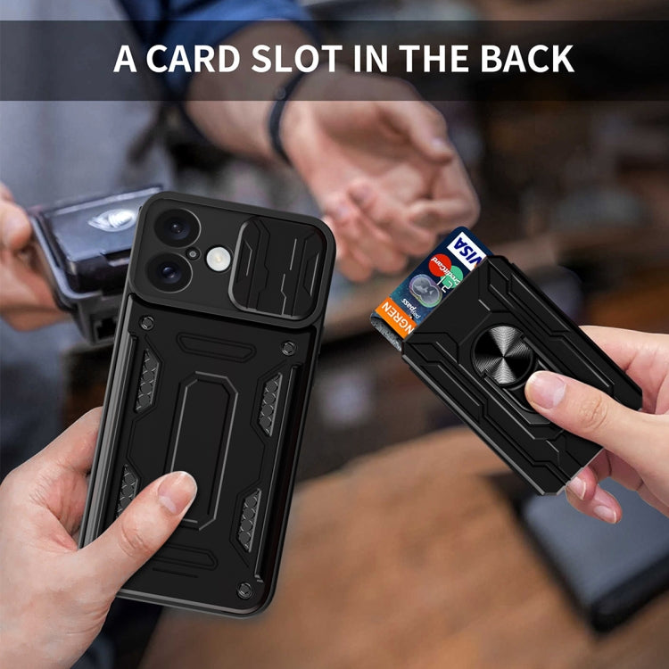Sliding Camshield TPU+PC Phone Case with Card Slot