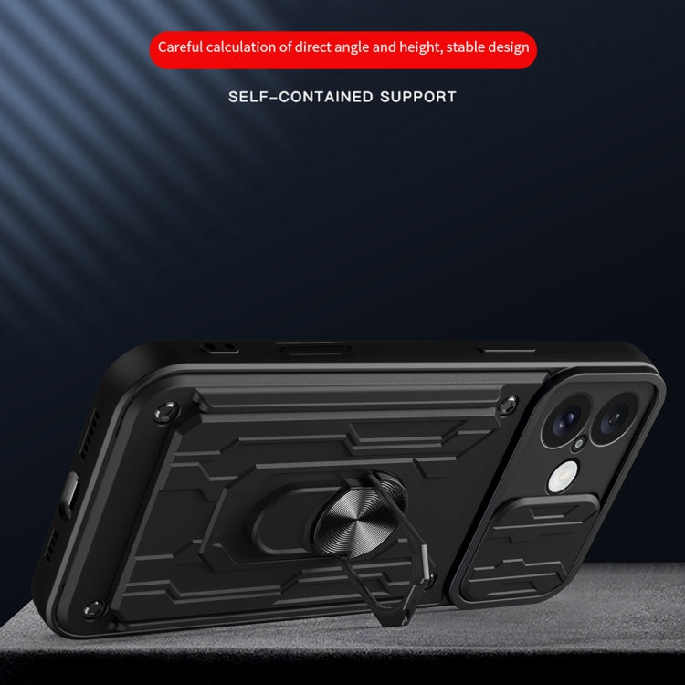 Sliding Camshield TPU+PC Phone Case with Card Slot