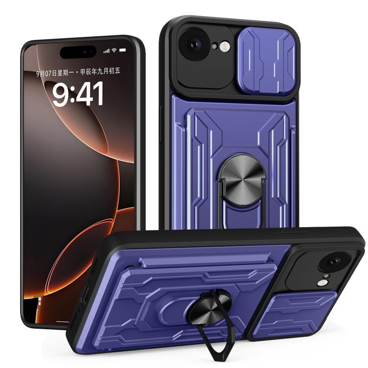 Sliding Camshield TPU+PC Phone Case with Card Slot