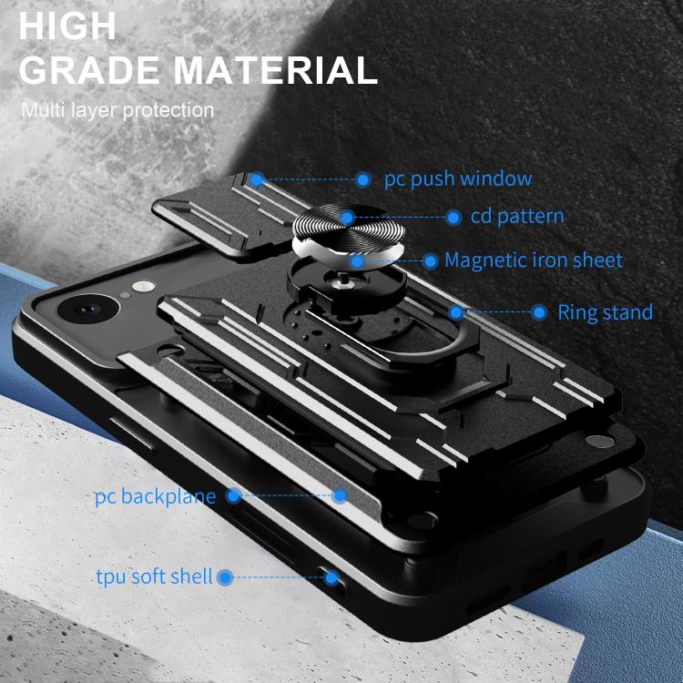 Sliding Camshield TPU+PC Phone Case with Card Slot