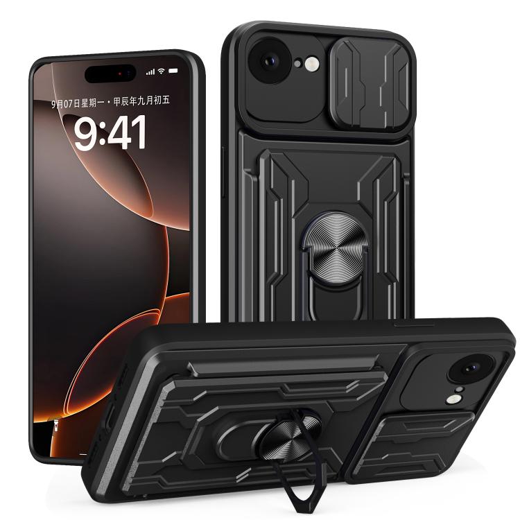 Sliding Camshield TPU+PC Phone Case with Card Slot