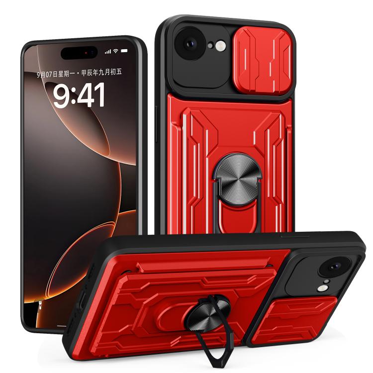 Sliding Camshield TPU+PC Phone Case with Card Slot