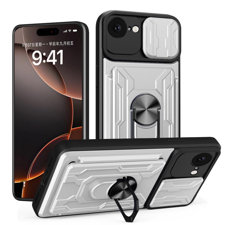 Sliding Camshield TPU+PC Phone Case with Card Slot