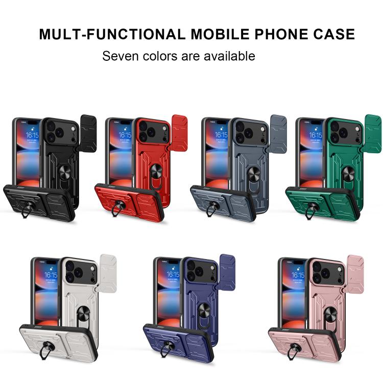 Sliding Camshield TPU+PC Phone Case with Card Slot
