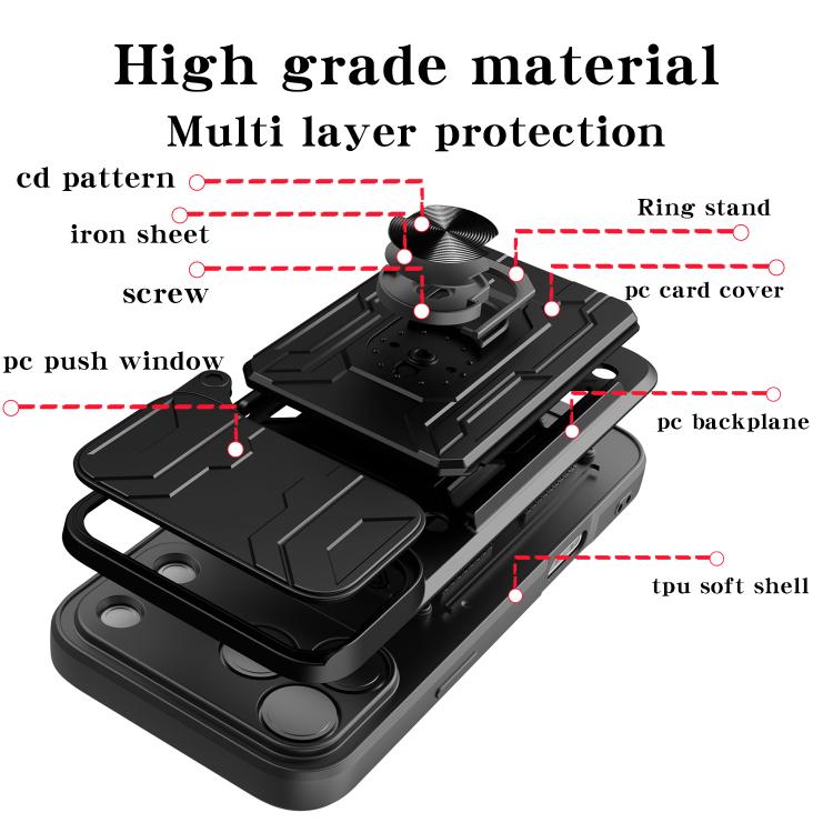 Sliding Camshield TPU+PC Phone Case with Card Slot