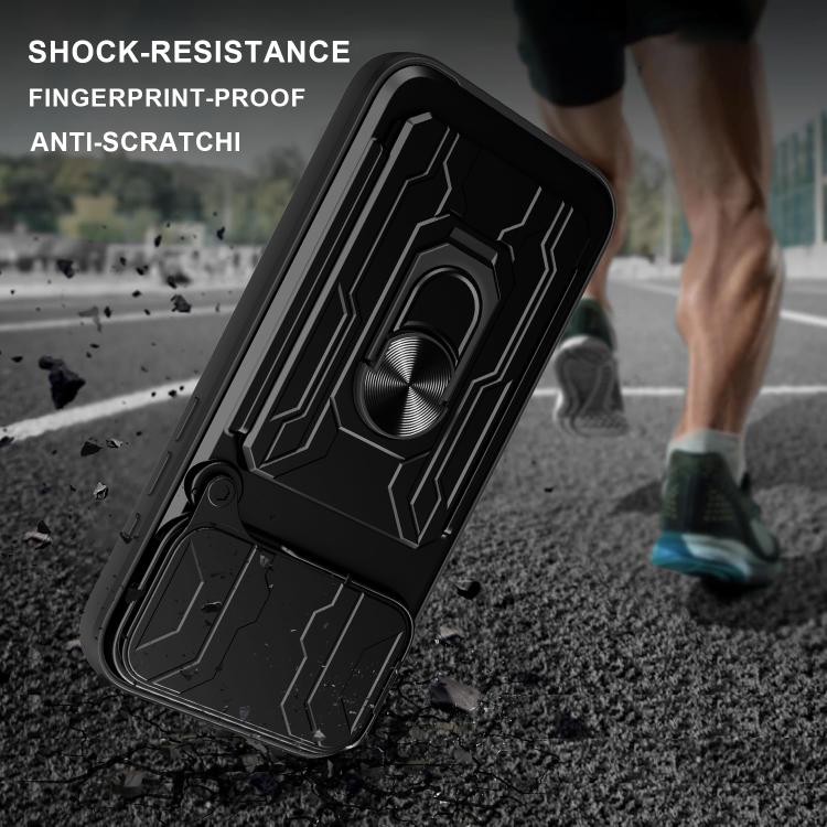 Sliding Camshield TPU+PC Phone Case with Card Slot