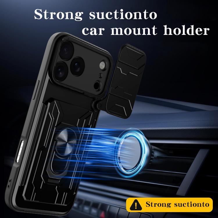 Sliding Camshield TPU+PC Phone Case with Card Slot