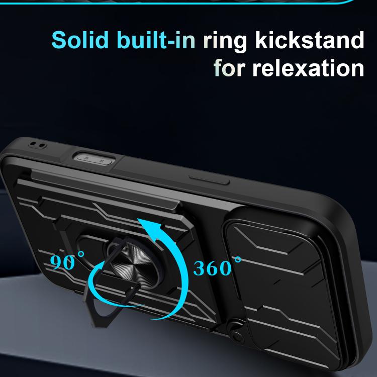 Sliding Camshield TPU+PC Phone Case with Card Slot