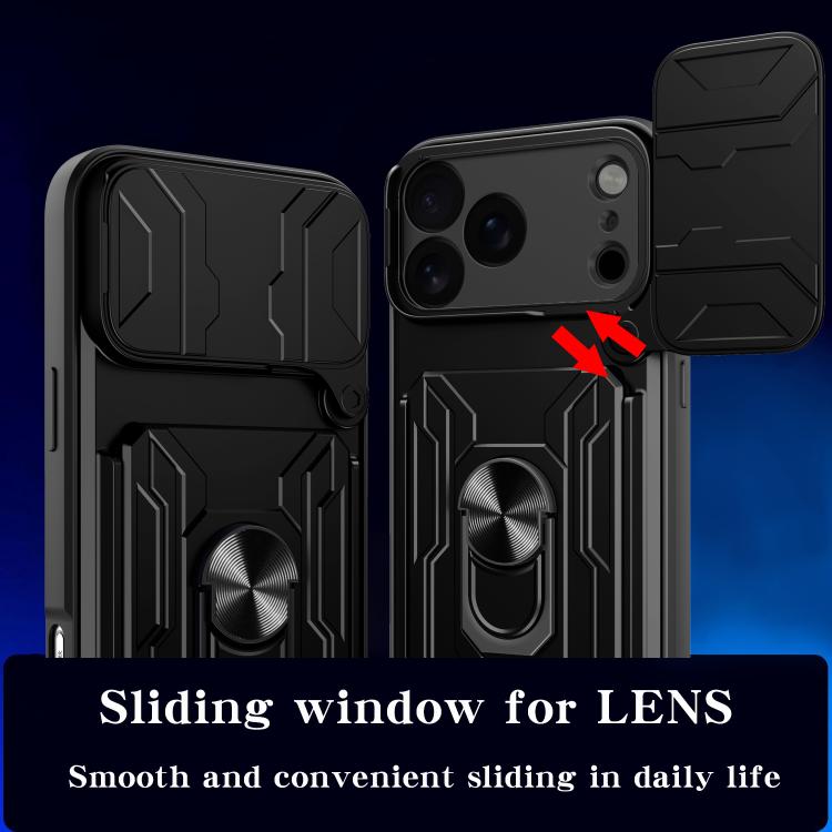 Sliding Camshield TPU+PC Phone Case with Card Slot