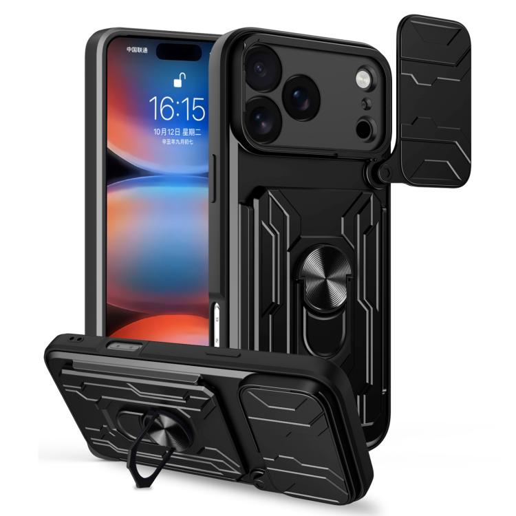 Sliding Camshield TPU+PC Phone Case with Card Slot