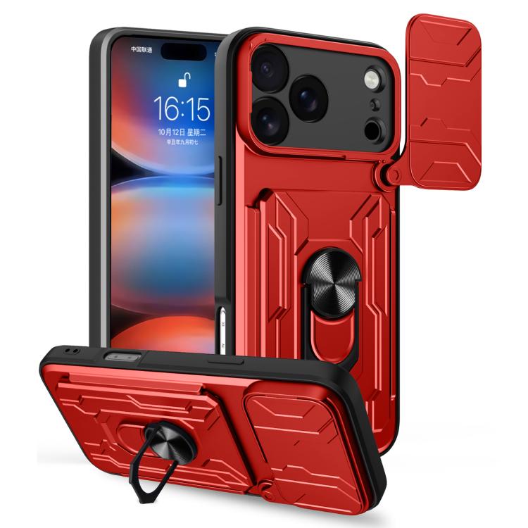Sliding Camshield TPU+PC Phone Case with Card Slot