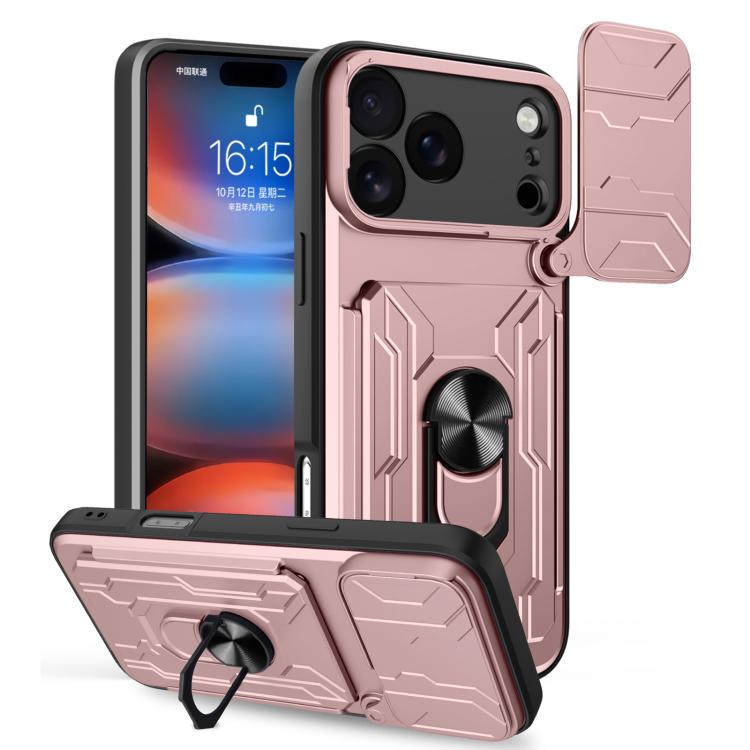 Sliding Camshield TPU+PC Phone Case with Card Slot