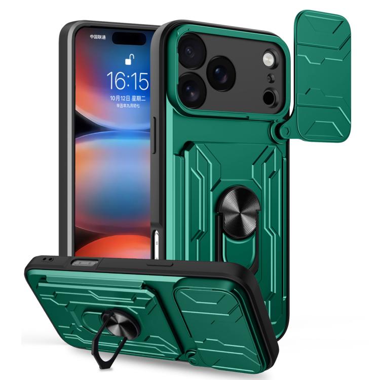 Sliding Camshield TPU+PC Phone Case with Card Slot