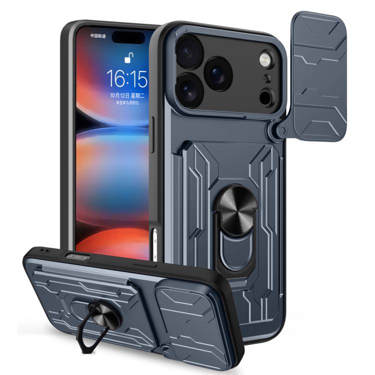 Sliding Camshield TPU+PC Phone Case with Card Slot