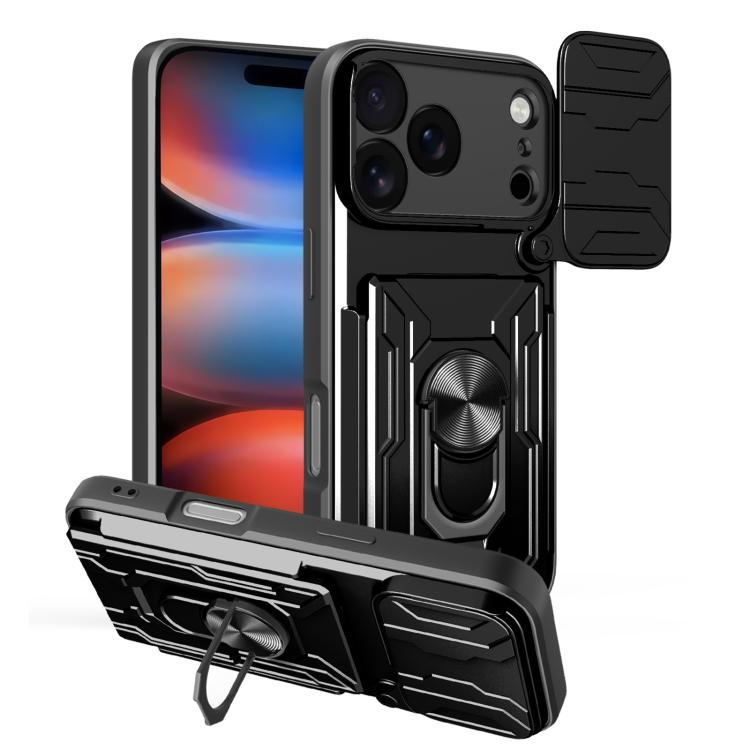 Sliding Camshield TPU+PC Phone Case with Card Slot