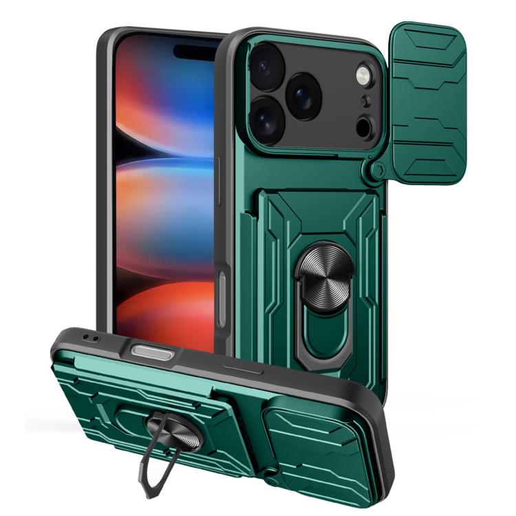 Sliding Camshield TPU+PC Phone Case with Card Slot