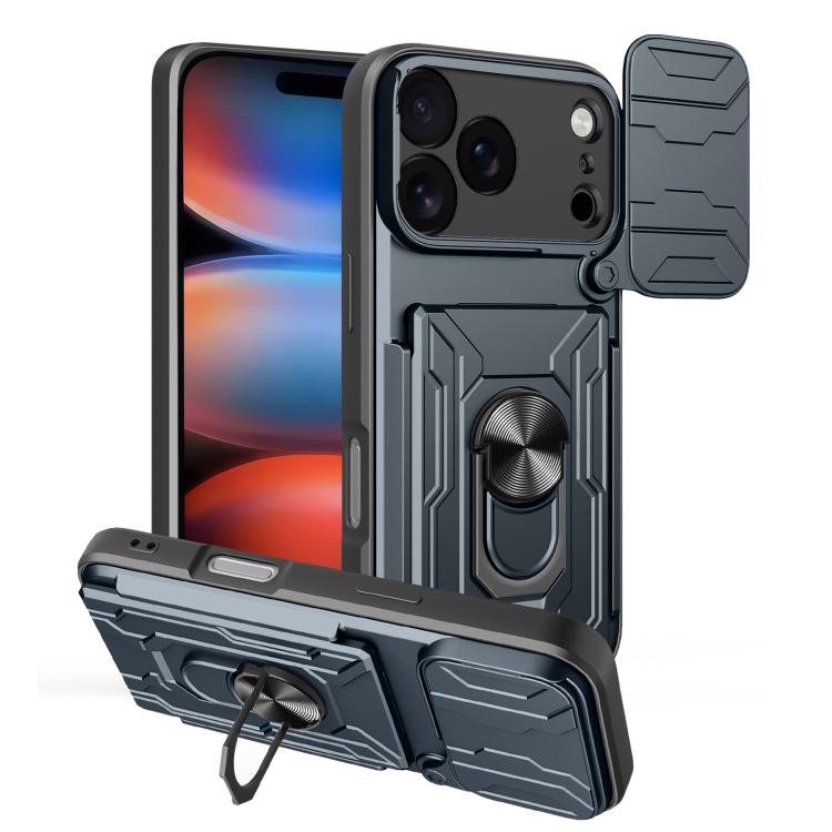 Sliding Camshield TPU+PC Phone Case with Card Slot