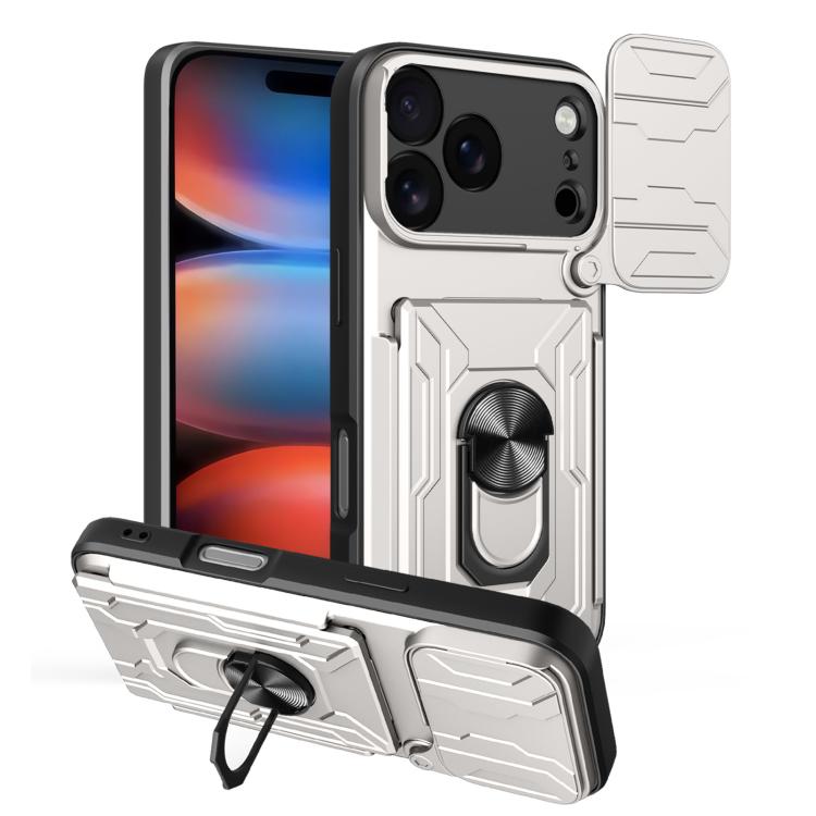 Sliding Camshield TPU+PC Phone Case with Card Slot