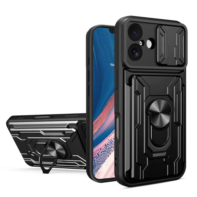 Sliding Camshield TPU+PC Phone Case with Card Slot