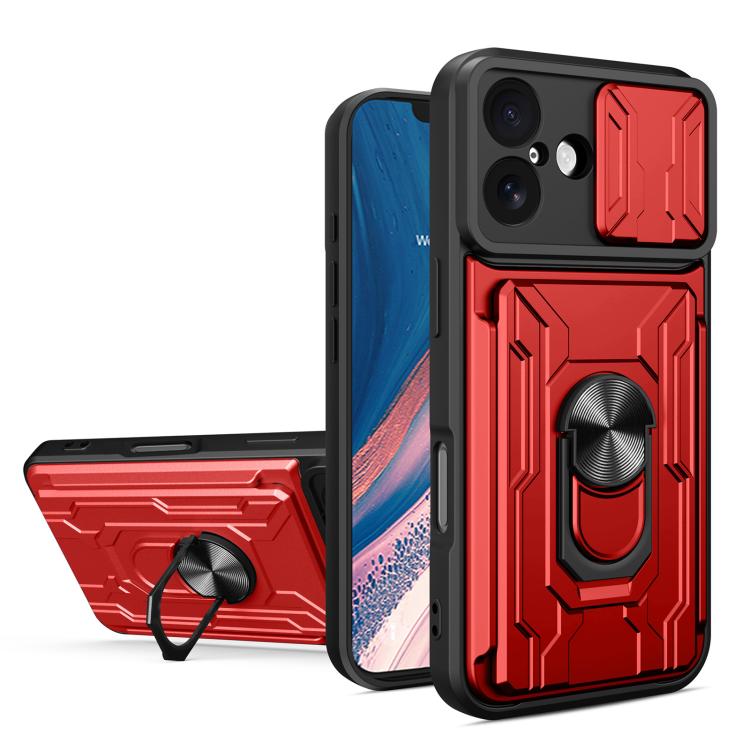 Sliding Camshield TPU+PC Phone Case with Card Slot