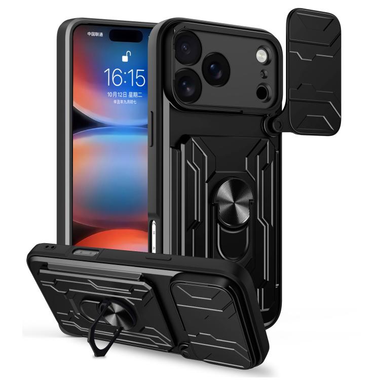 Sliding Camshield TPU+PC Phone Case with Card Slot, For iPhone 18 Pro, For iPhone 18 Pro Max, For iPhone 17e / 16e